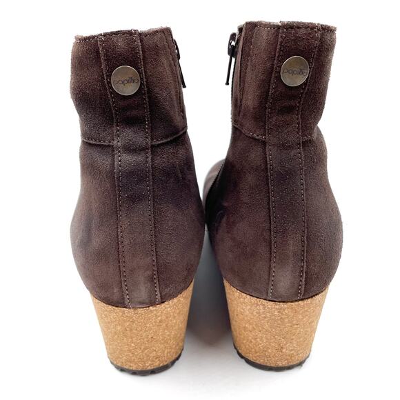 Papillio Birkenstock Ebba Wedge Booties Brown Suede Zip Ankle Sz 39 / 8 - Picture 5 of 10